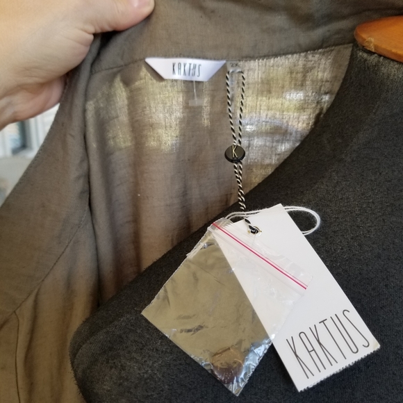 NWT Open-front linen duster jacket in Olive green, with pockets sz 2X - Picture 6 of 8